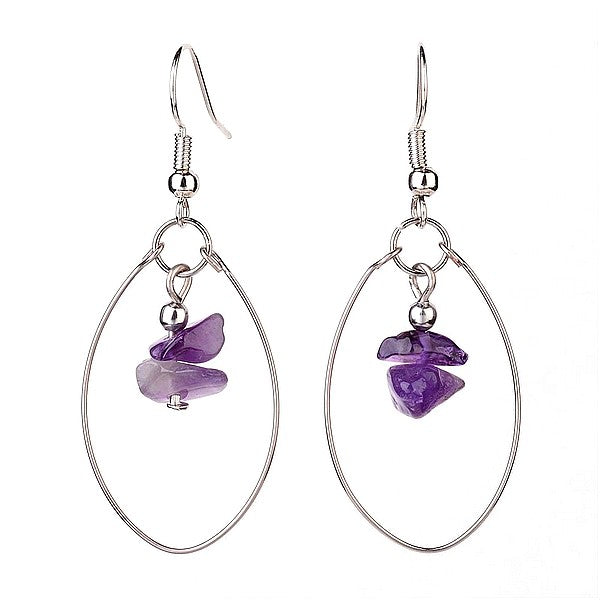 Boucles ovales améthyste