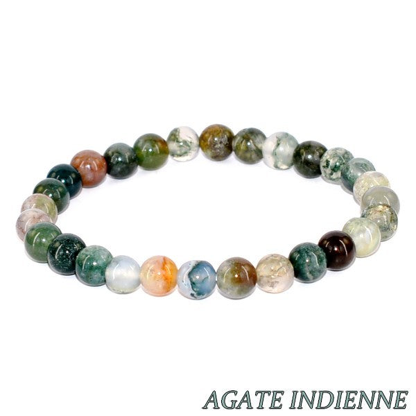 Bracelet agate indienne 6 mm